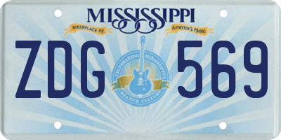 MS license plate ZDG569