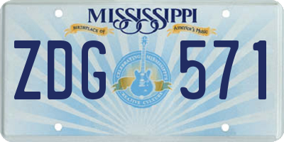 MS license plate ZDG571