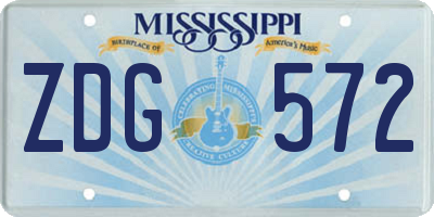 MS license plate ZDG572
