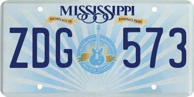 MS license plate ZDG573