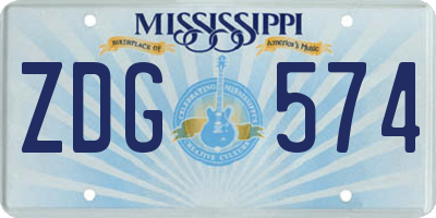 MS license plate ZDG574