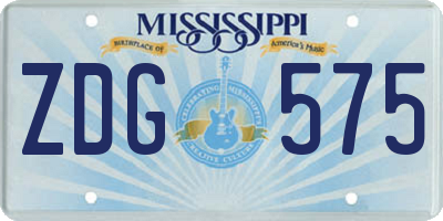 MS license plate ZDG575