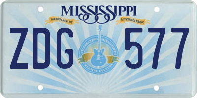 MS license plate ZDG577