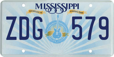 MS license plate ZDG579