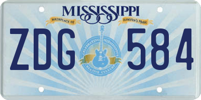 MS license plate ZDG584