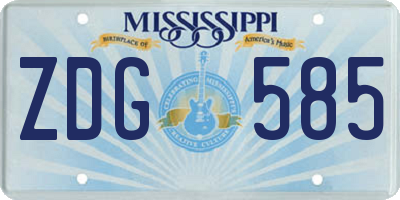 MS license plate ZDG585