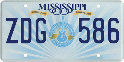 MS license plate ZDG586