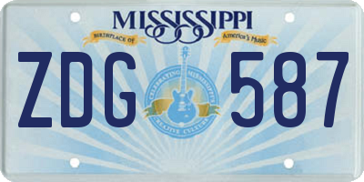 MS license plate ZDG587