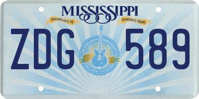 MS license plate ZDG589