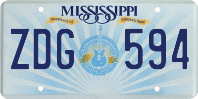 MS license plate ZDG594
