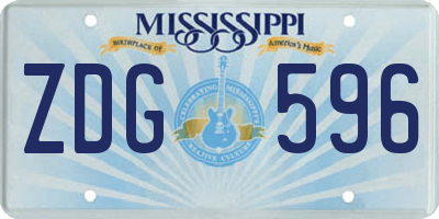 MS license plate ZDG596