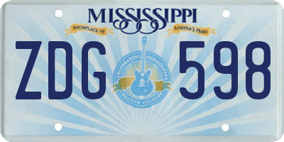 MS license plate ZDG598