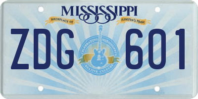 MS license plate ZDG601