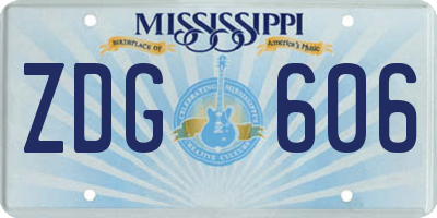 MS license plate ZDG606