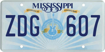 MS license plate ZDG607