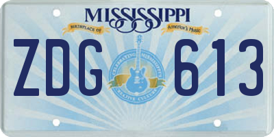 MS license plate ZDG613