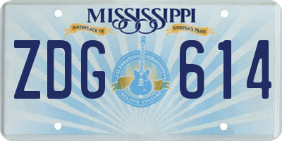 MS license plate ZDG614
