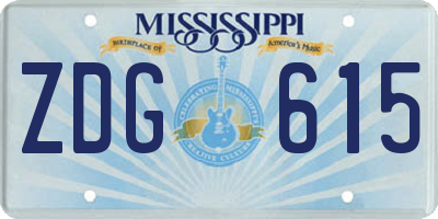 MS license plate ZDG615