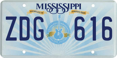 MS license plate ZDG616