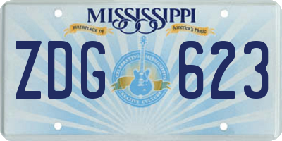 MS license plate ZDG623