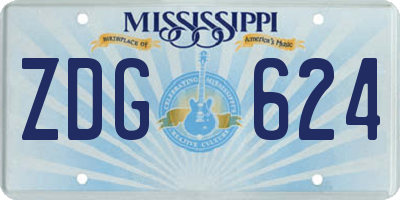 MS license plate ZDG624