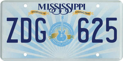 MS license plate ZDG625