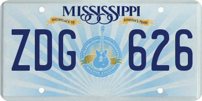 MS license plate ZDG626