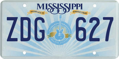 MS license plate ZDG627