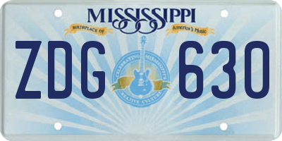 MS license plate ZDG630