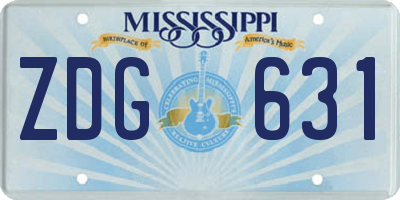 MS license plate ZDG631