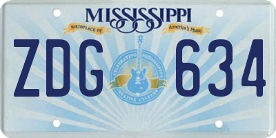 MS license plate ZDG634