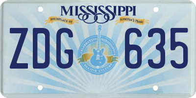 MS license plate ZDG635
