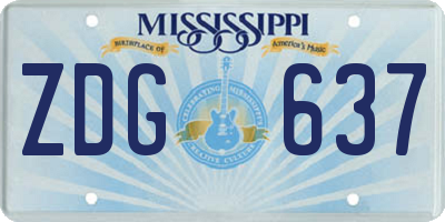 MS license plate ZDG637