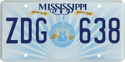 MS license plate ZDG638