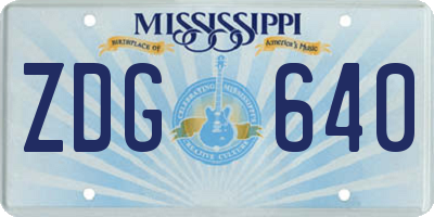 MS license plate ZDG640