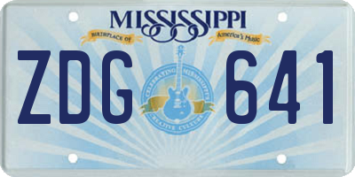 MS license plate ZDG641