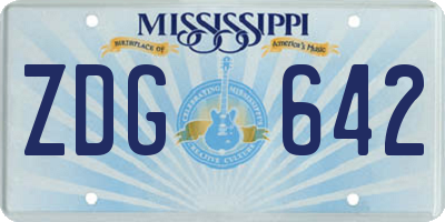 MS license plate ZDG642