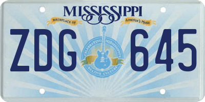 MS license plate ZDG645