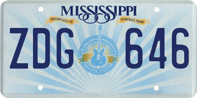 MS license plate ZDG646