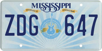 MS license plate ZDG647