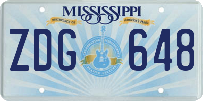 MS license plate ZDG648
