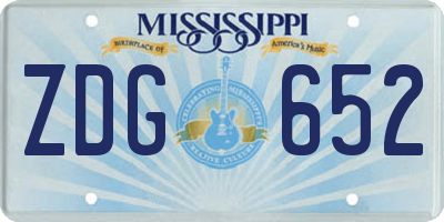MS license plate ZDG652