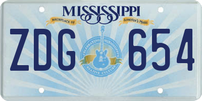 MS license plate ZDG654