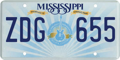 MS license plate ZDG655