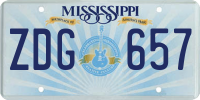 MS license plate ZDG657