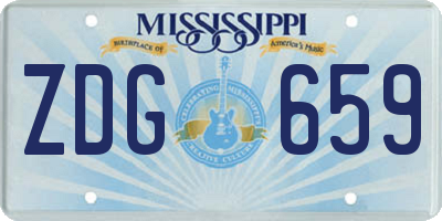 MS license plate ZDG659