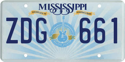 MS license plate ZDG661