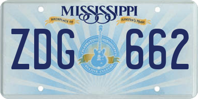 MS license plate ZDG662