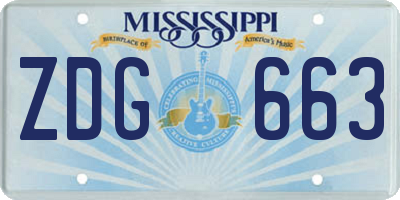 MS license plate ZDG663