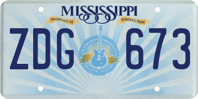 MS license plate ZDG673